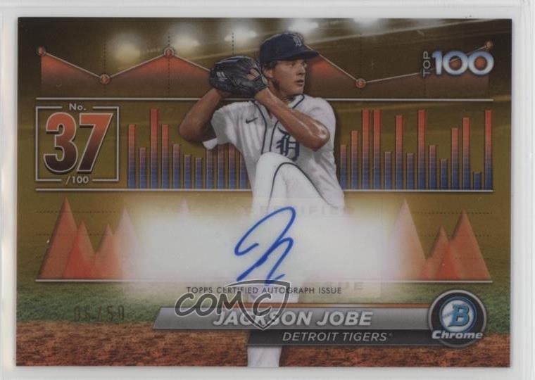 2024 Bowman Scouts Top 100 Gold Refractor 6/50 Jackson Jobe #BTPA-37 Auto 3gr