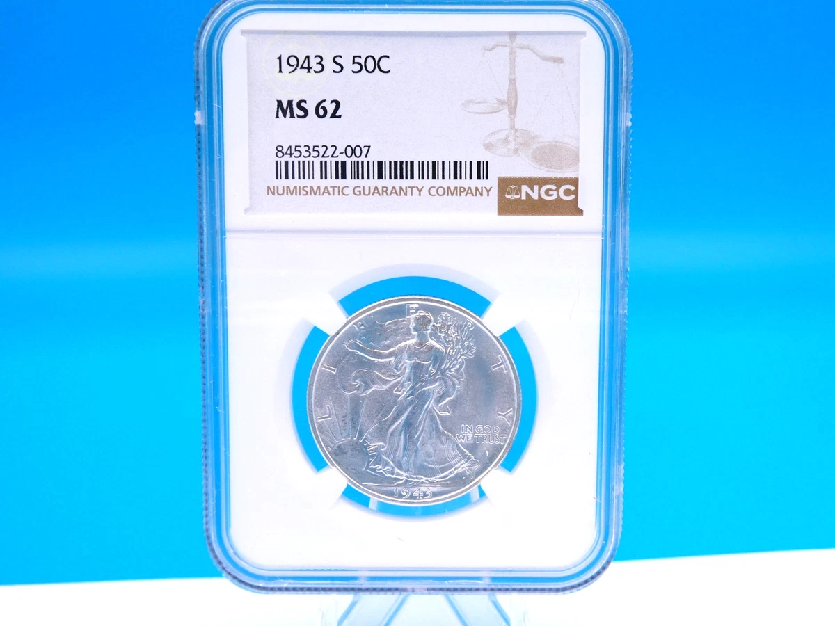 MS 62 Graded 1943 Year Liberty Walking Half Dollars (1916-1947) | eBay