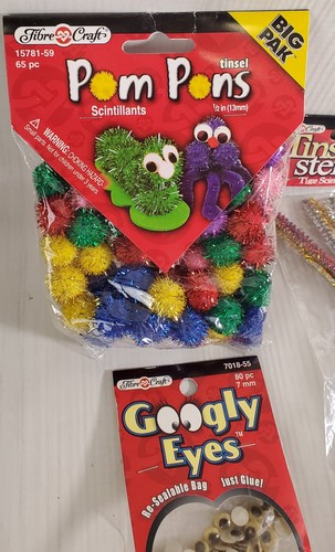 Kids Crafting Lot - Pom Poms - Googly Eyes - Tinsel Stems - Bild 2 von 8