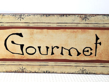 Vintage Metal Gourmet Sign Sturdy Cafe Restaurant Bar Home Wall Decor 16 x 6