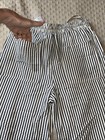 Stradivarius Pants Women’s L Striped Elastic Waist Pants Pockets Wide Leg NWT — photo 10