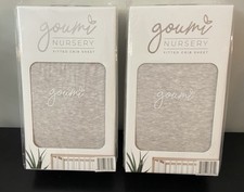 Goumi Kids Bamboo Organic Cotton Blend Fitted Crib Sheet Gray 52x28x9 Set of Two
