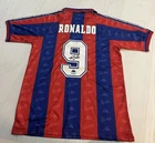 Ronaldo Nazario Signed FC Barcelona Home Soccer Jersey #9 with Beckett COA
