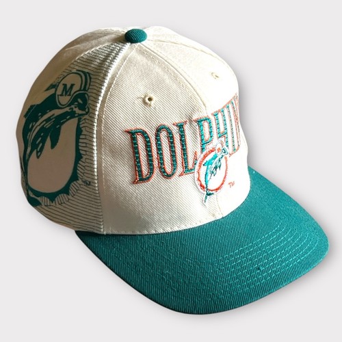 Vintage 90s Miami Dolphins Sports Specialties Pro-Line Hat Shadow Spellout Laser