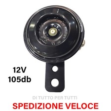 CLACSON PER MOTO SCOOTER QUAD 12V 105 db RICAMBIO NERO UNIVERSALE