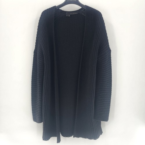 360 CASHMERE Wool / Cashmere Open Front Cardigan Sweater Black Size XS