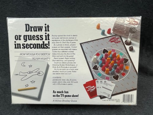 Vintage Win Lose or Draw Board Game by Milton Bradley MB 1987 New Sealed NIB - Picture 4 of 6