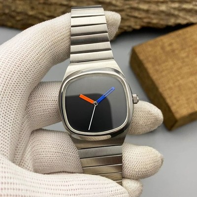 Men s Luxury Quartz Watch Stainless Steel Black Vintage Square Bracelet Elegant!