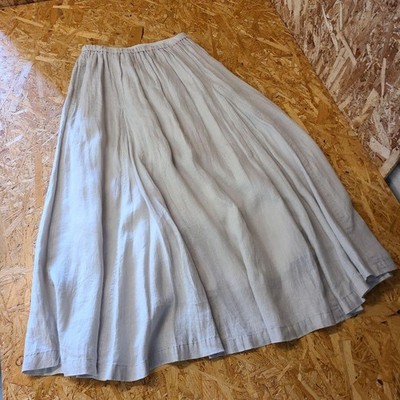 Pas de Calais Linen Skirt Size 36 S Flare Long Skirt - Excellent Condition
