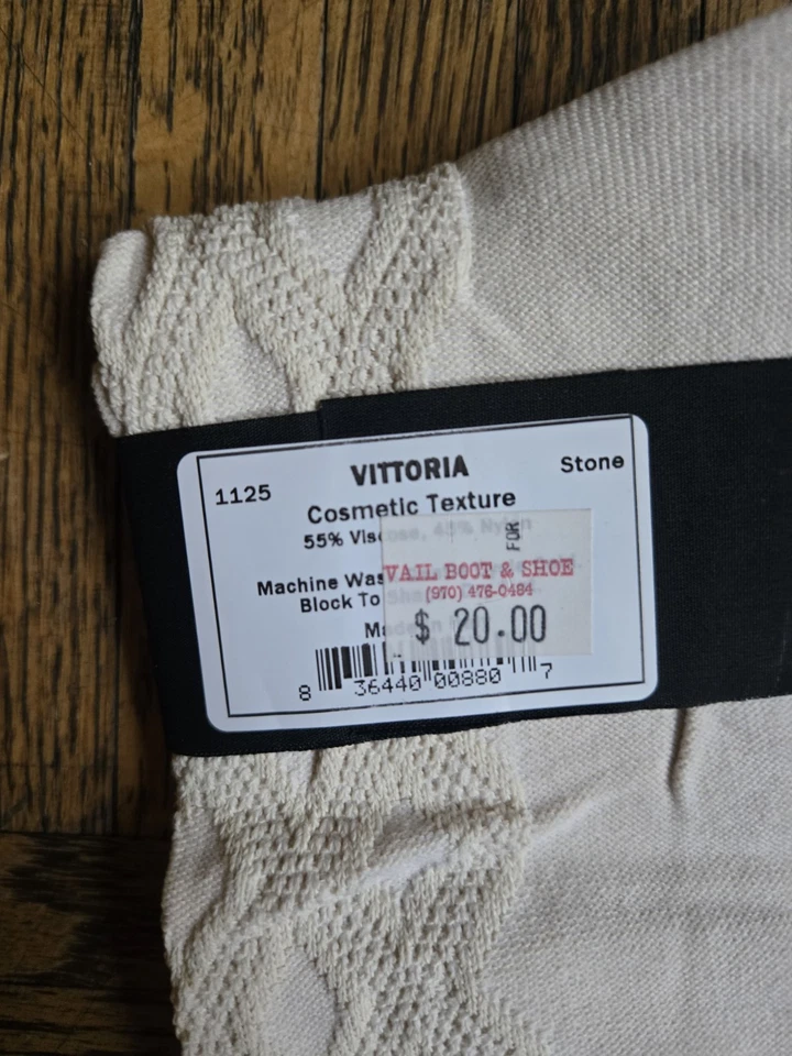 Vintage Vittoria Socks Vicose & Nylon Socks Women's Sz Stone NWT Made In Italy - Image 3 of 4