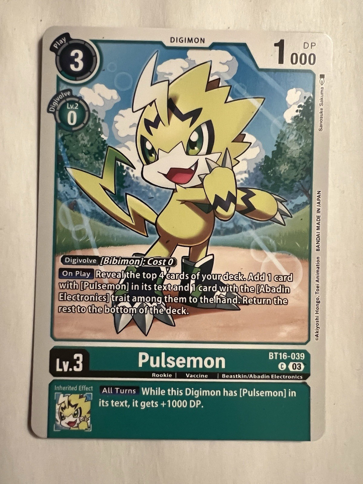 Pulsemon BT16-039 C Digimon CCG | Beginning Observer NM