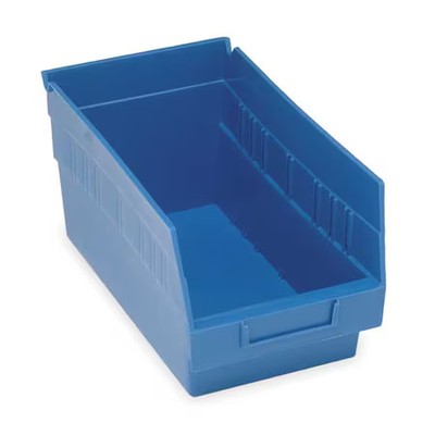 Quantum Storage Systems Qsb202bl Shelf Storage Bin, Polypropylene, Blue, 6 In