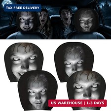 4 Pcs Ghost Face Headrest Covers, Scary Print Ghost Face Covers for Cars, Funny