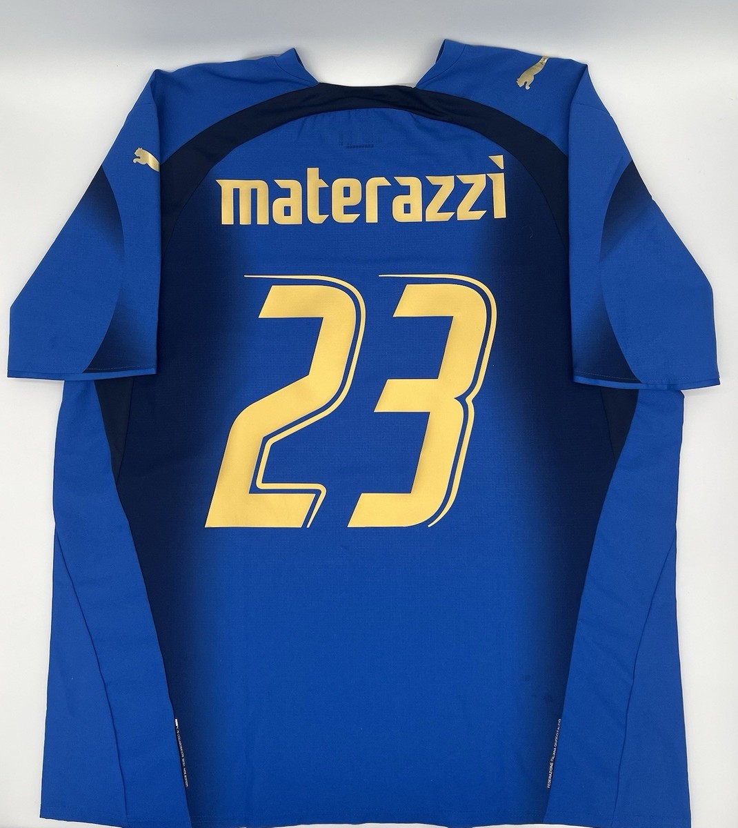 PERUGIA サッカーシャツ WATERAZZI 23 XL Italy 2006 Materazzi #23 Authentic Puma Jersey XL Men Blue | eBay