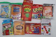 8 Card Games Lot Apples UNO Scrabble Slam Connect4 Monopoly Bid Mad Gab Libs