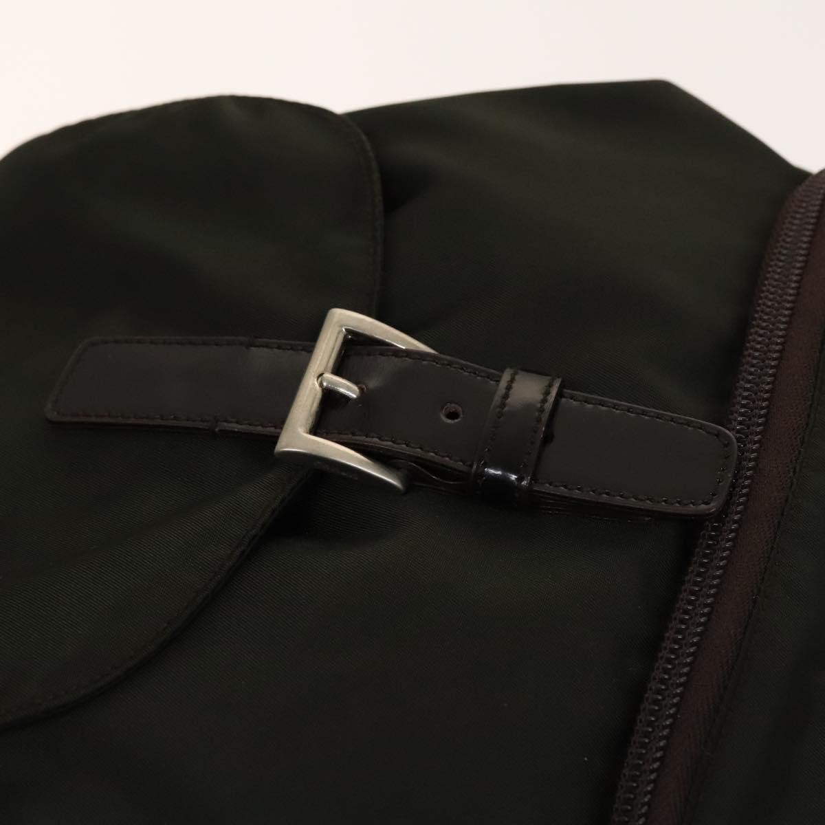PRADA Backpack Nylon Khaki Silver Auth 140623 | eBay display picture 1