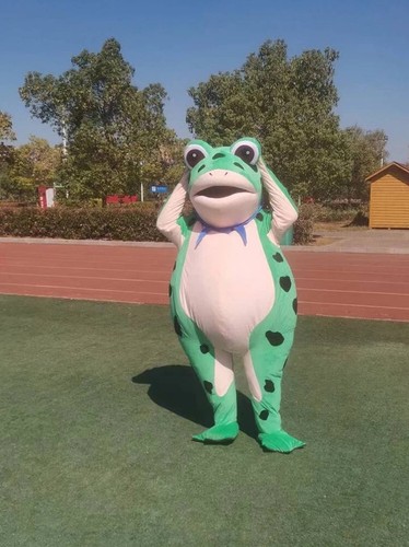 Cartoon Frog Walking Mascot Costume Fur Halloween Set Role-playing Dress - Picture 9 of 9