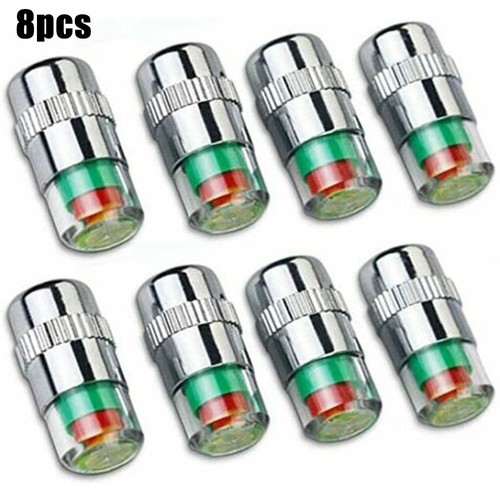 8Pc New Car Tire Pressure Monitor Valve Cap Sensor Indicator 3 Color Eye - Picture 3 of 12