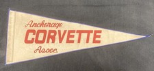 Anchorage Alaska Corvette Association Car Club Antenna Flag Pennant Rare Vintage