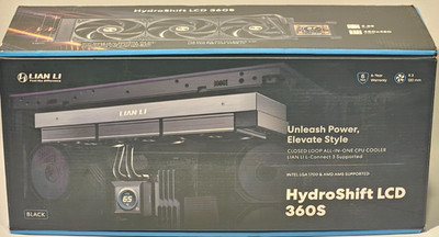 Lian Li HydroShift LCD 360S Black AIO CPU Cooler Pre-installed 3x 28MM Fans