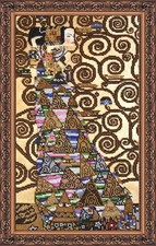 Bead Embroidery Kit on Natural Artist Canvas needlepoint beadwork DIY wall art