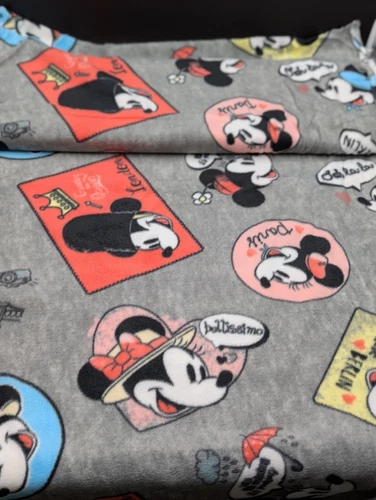 2 Yard Fleece Fabric Material Lot Mickey Minnie Travel 59in Polyester JOANN