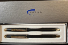 Cross Century Classic Matte Black W Gold Trim Ballpoint Pen  Pencil USA NEW