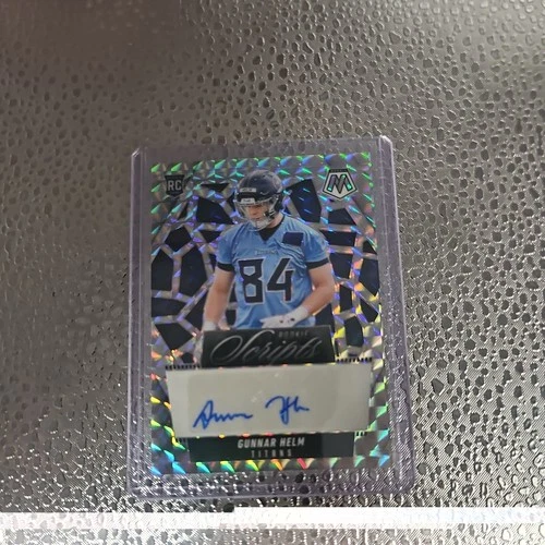 2025 Panini Mosaic Rookie Scripts Gunnar Helm Rookie Autograph Silver mosaic