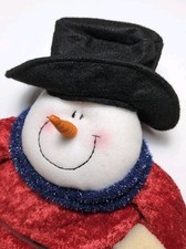 COUNTRY CHRISTMAS STOCKING w/Pouch, 21" Snowman with Snowballs NEW   S7 