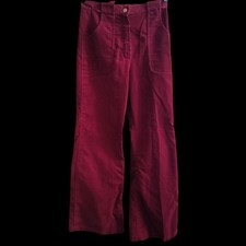 Vintage Women's Bellbottom Jeans 24x28 1970's Corduroy High-Waisted Handmade