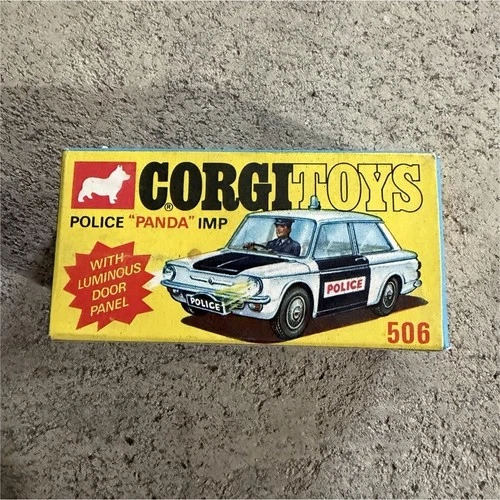 Corgi Toys Imp Diecast Police Car White Black Luminous Door Panel 506