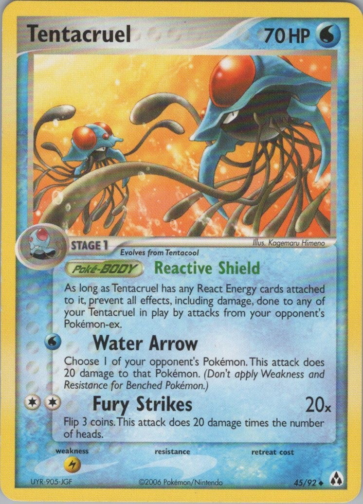 Tentacruel 45/92 Uncommon Legend Maker Pokemon Lightly Played