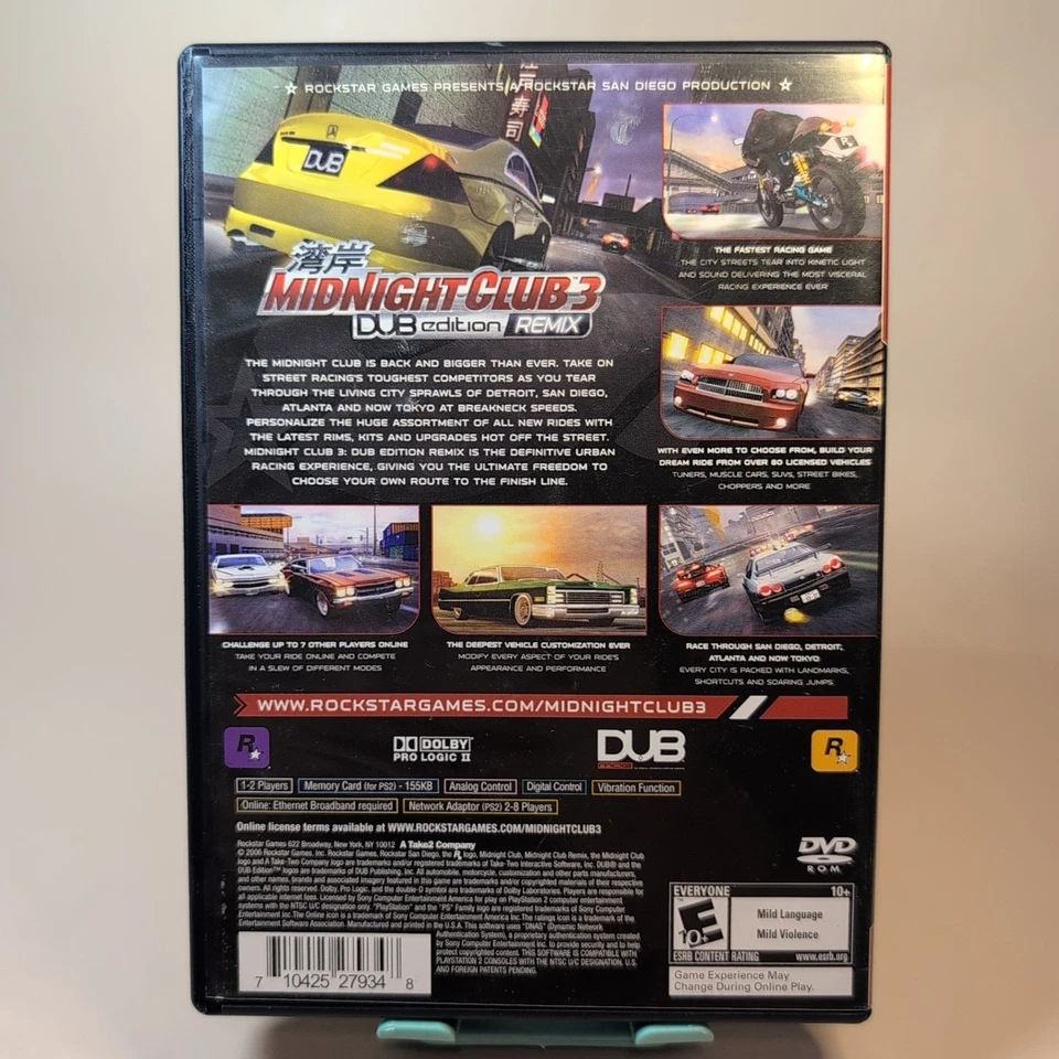 Midnight Club 3 Edición DUB Remix El Mejor Videojuego PlayStation 2 Probado en Caja Original Foto 4 de 4