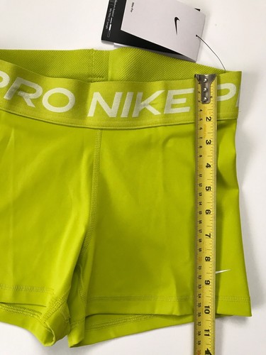 NWT Nike Women's S Pro 3'' Athletic Training Shorts Bright Cactus CZ9857-357 New - Picture 4 of 10