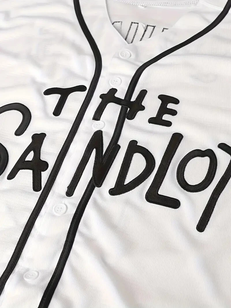 Sandlot Baseball Jersey Squints #5 White / Black Stitched