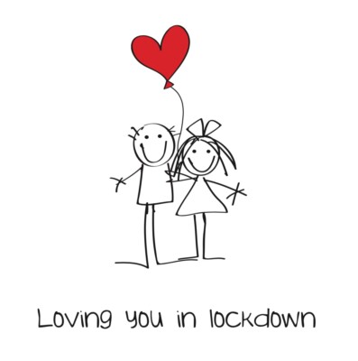 Valentinskarte ISOLATION Quarantäne LUSTIGE Virenkarten LOCKDOWN Liebhaber Liebe