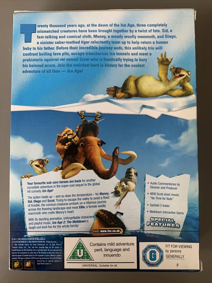 Ice Age/Ice Age 2 - The Meltdown (DVD, 2006, 2-Disc Set, Box Set) - Image 2 of 2