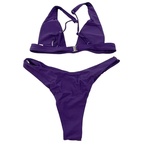 Jeniulet Damen 2-teiliges hoch geschnittenes freches Bikini Set gepolstert verstellbar herausnehmbare Pads - Bild 8 von 27