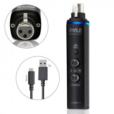 Pyle Microphone XLR-to-USB Adaptor (USB Mic Interface, Plug-and-Play PDUSBPP10