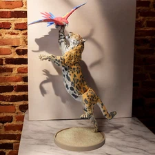 Jaguar Catching Scarlet Macaw 3d printed resin figure Wild Animal UNPAINTED