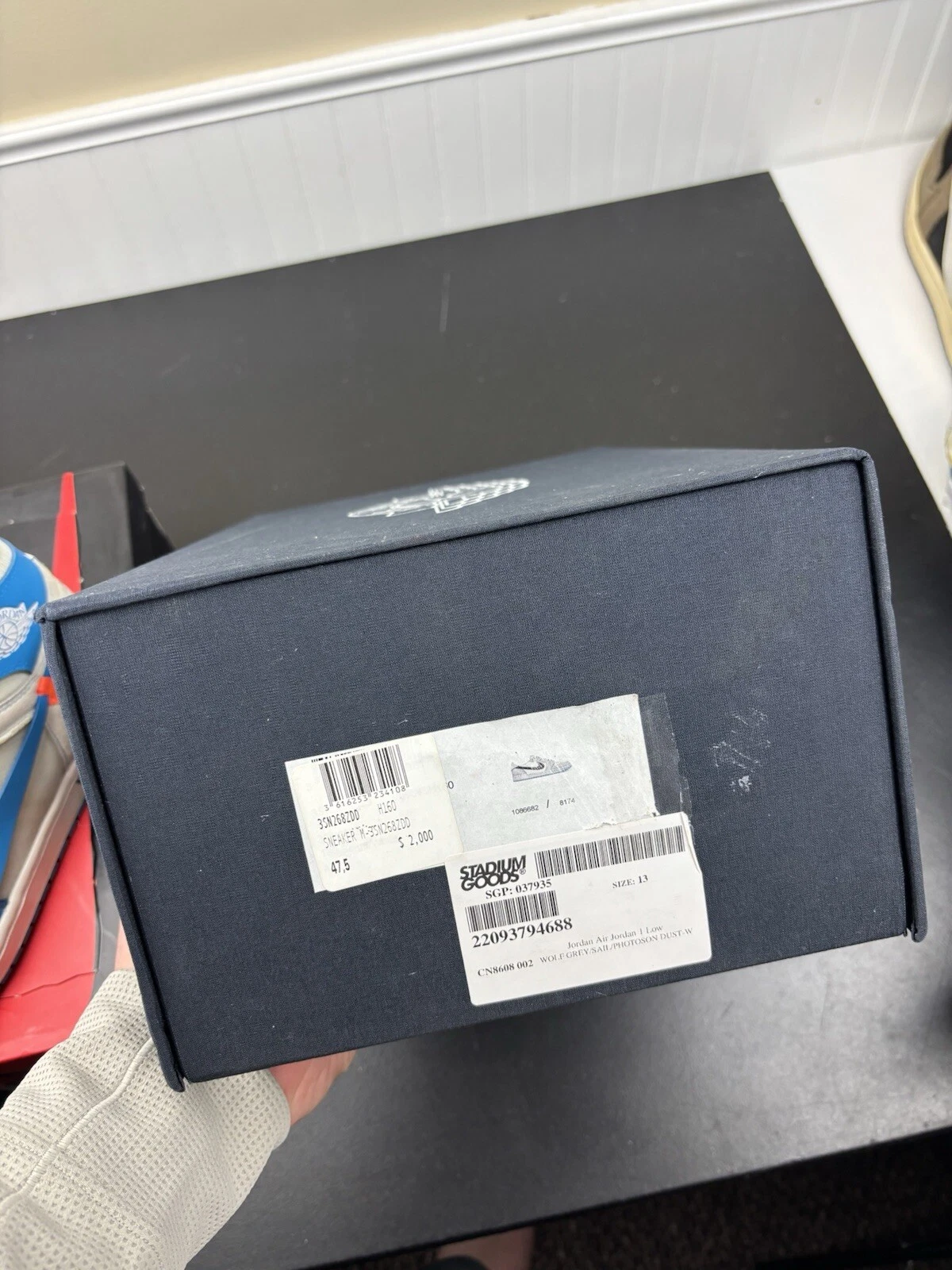 Taille 13   Dior x Air Jordan 1 Low Gris (BOITE SEULE !)