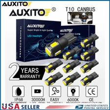 10 AUXITO T10 168 194 LED License Plate Dome Light Bulb 6000K White Error Free M