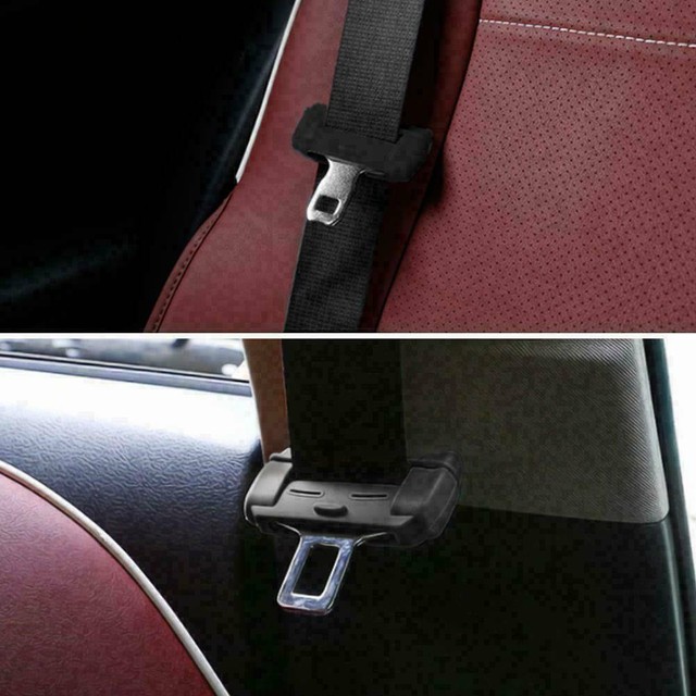 1x Universal Black Car Seat Belt Buckle Silicone Covers Clip Anti