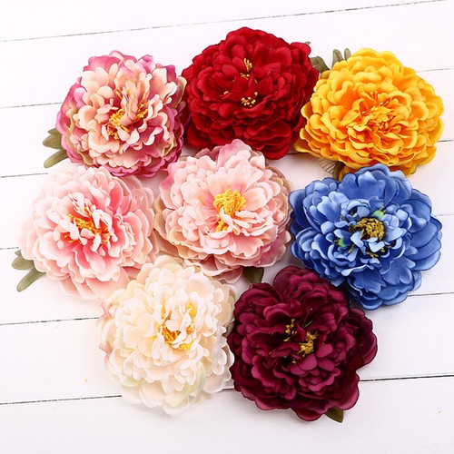 Artificial Flower Hairpin Peony Flower Brooch Barrette Wedding Bridal Hair Clip☆ - Picture 1 of 20