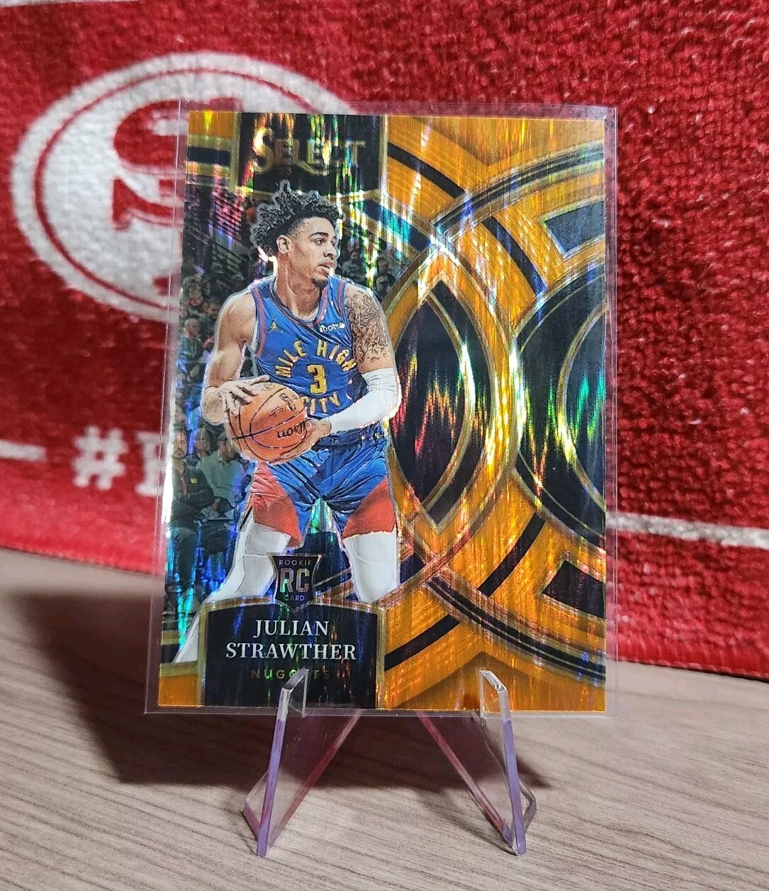 '23-'24 Select #101 Julian Strawther Orange Flash RC Rookie Card - Nuggets