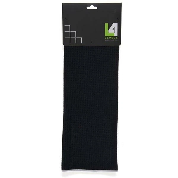 LEVEL4 Microfaser Golf Handtuch schwarz von Level 4 Pro-Tech - große Tourgröße 98x48cm