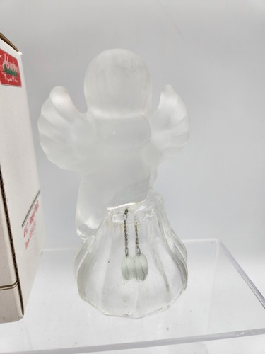 Vintage Celebrations Crystal Clear Lead 24% Frosted Glass Angel Bell #333130 - Picture 5 of 5