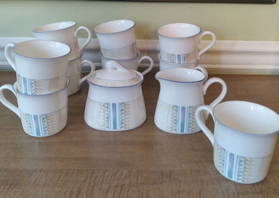 Vintage 1960 s New Decade  Marble Canyon  Noritake Sugar Creamer 9 Cups Set