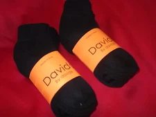 Davido Women socks ankle/quarter made in Italy 100%cotton 8 pairs black siz 9-11