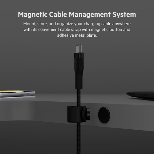 Pro Flex Braided USB-C to USB-C 6.6ft Fast Charging Cable 2-Pack Black - Picture 2 of 5